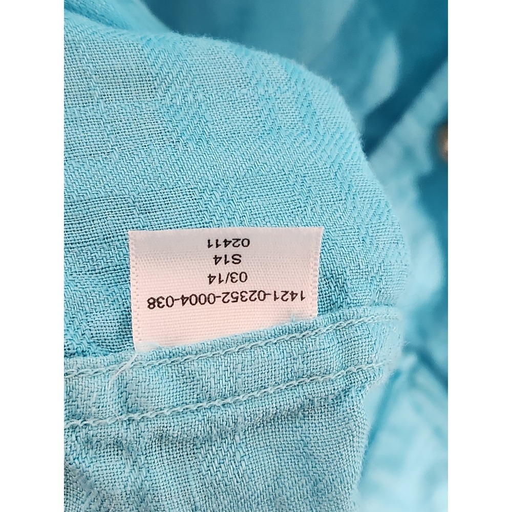 Jos. A. Bank Aqua Turquoise 100% Linen Long Sleeve Button Up Shirt Size XL - Picture 8 of 10